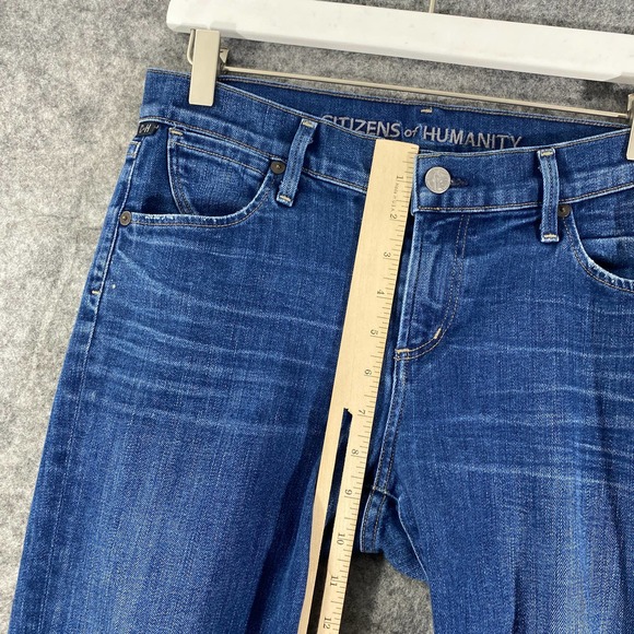 Citizens Of Humanity Jeans 28 Blue Denim Dani Cropped Straight Leg Cuffed - Picture 7 of 13